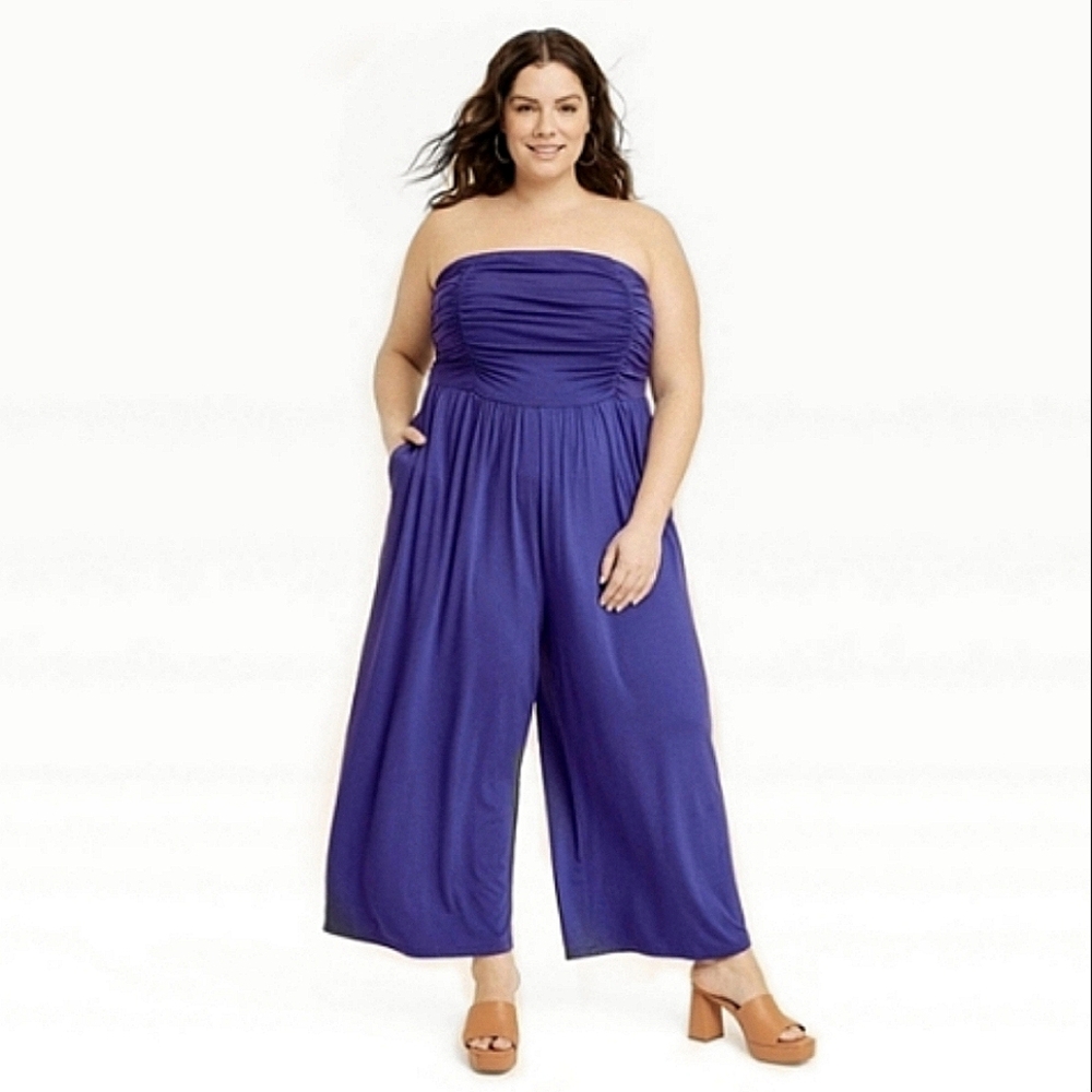 Women's Strapless Jumpsuit | Ava & Viv | Convertible Straps - Cruise Beach Vacay